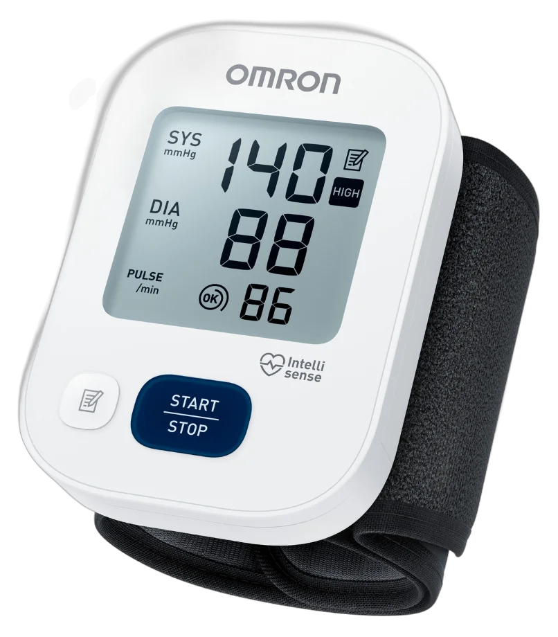 Monitor de pressão arterial de pulso OMRON HEM-6172 branco com braçadeira preta