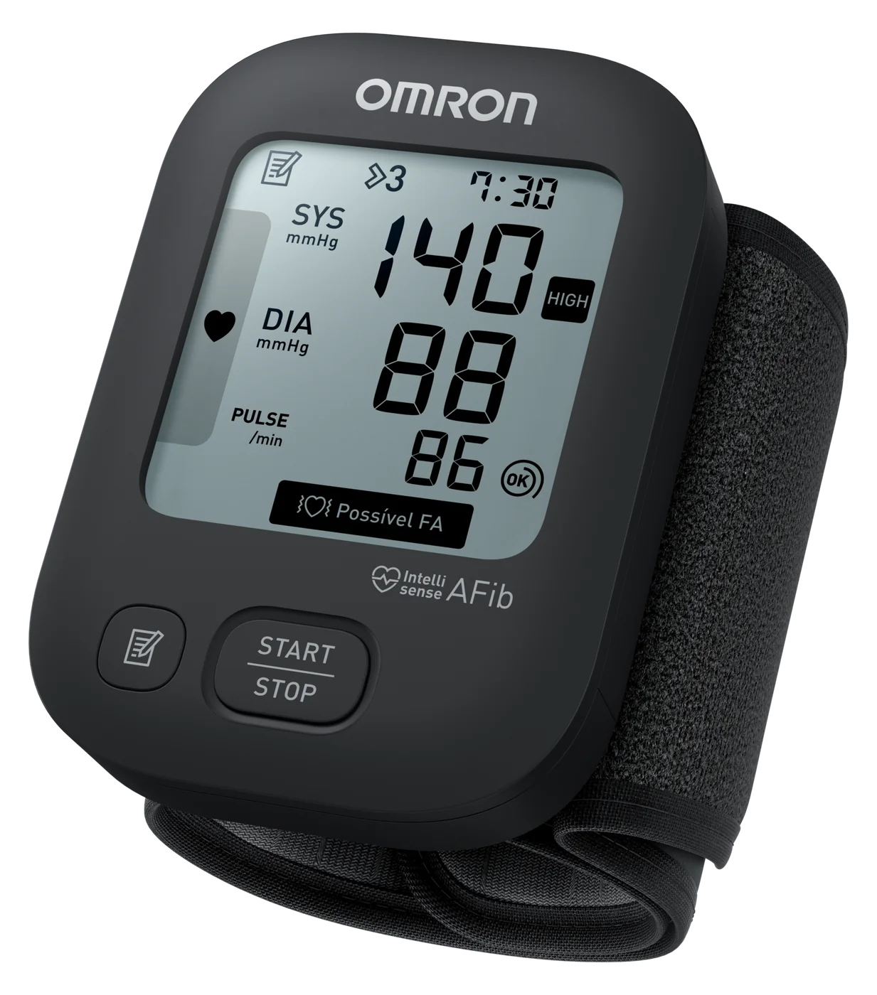 Monitor de pressão arterial de pulso OMRON HEM-6241 preto com tecnologia Intellisense AFib
