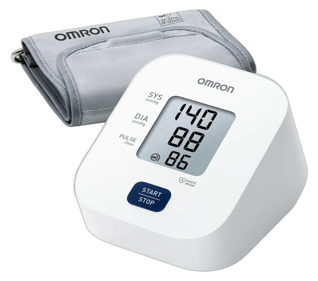 Monitor de pressão arterial de braço OMRON M2 HEM-7090 com braçadeira cinza