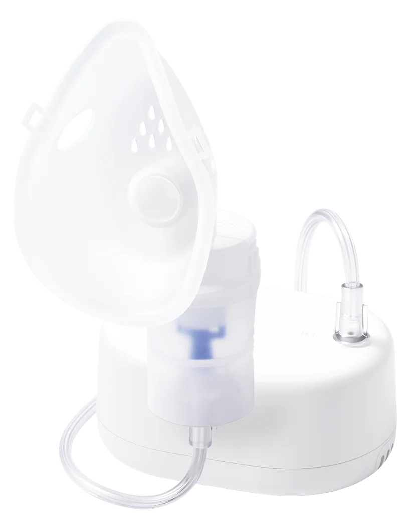 Inalador compressor OMRON Inalar Compact Plus NE-C810N com máscara e irrigador nasal