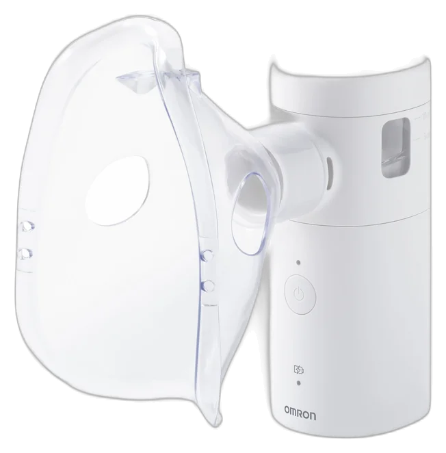 Inalador de rede vibratória OMRON Inalar Mini NE-U300 branco com máscara